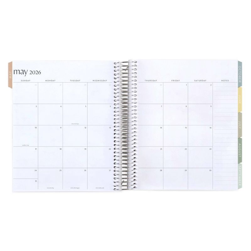 slide 7 of 9, erin condren Coiled 12 Months January December 2026 Life Planner 7"x9" Earthy Geometric Waves, 1 ct