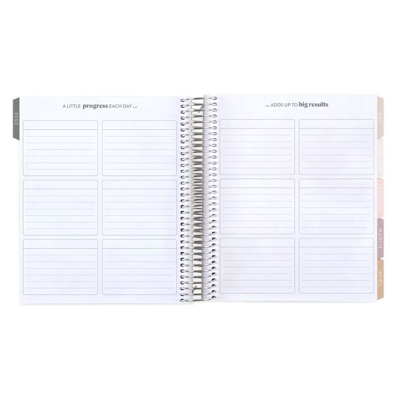 slide 9 of 9, erin condren Coiled 12 Months January December 2026 Life Planner 7"x9" Earthy Geometric Waves, 1 ct