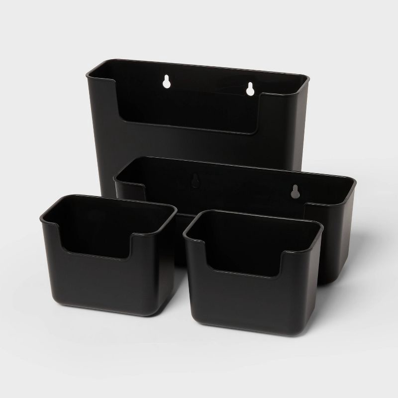 slide 1 of 3, 4pk Organizer Bins with Adhesive - Brightroom™, 4 ct