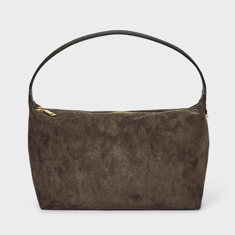 slide 1 of 5, Soft Shoulder Bag - A New Day™ Brown, 1 ct