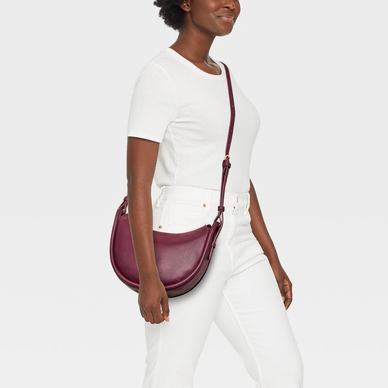 slide 3 of 5, Bumper Crescent Shoulder Bag - A New Day™ Red, 1 ct