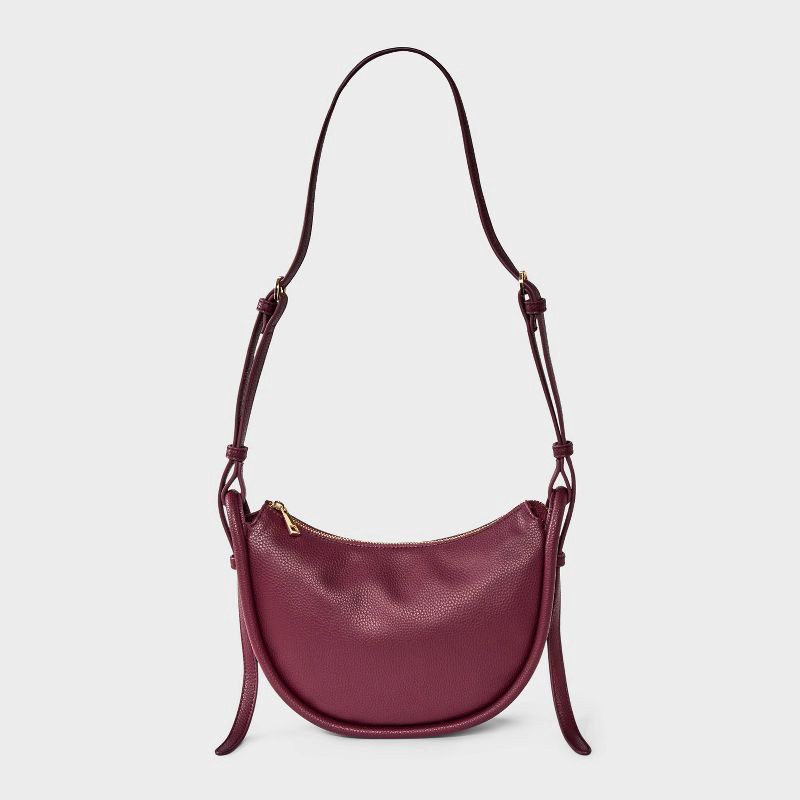 slide 1 of 5, Bumper Crescent Shoulder Bag - A New Day™ Red, 1 ct