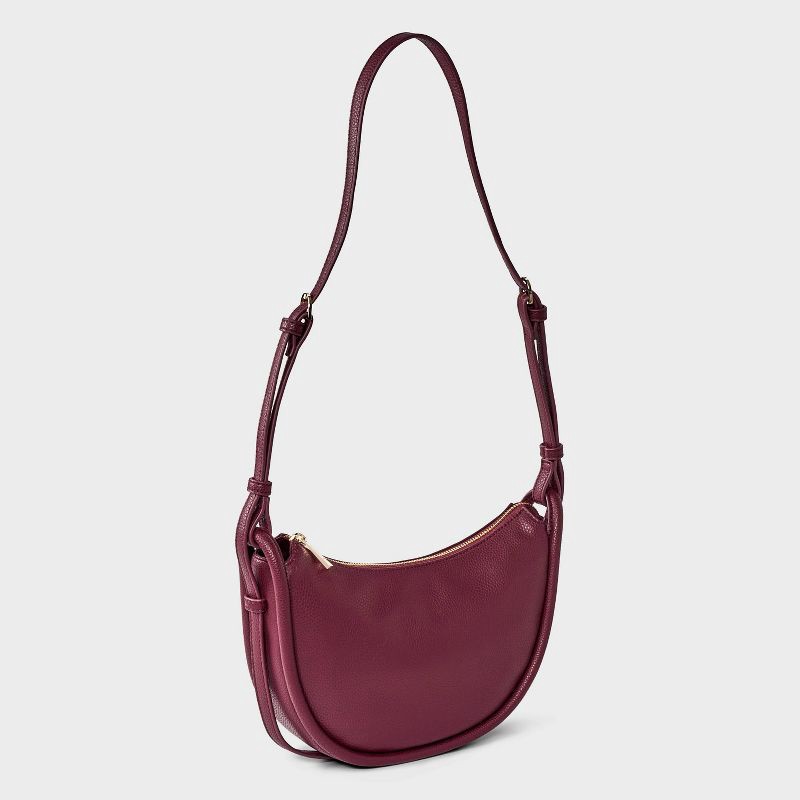 slide 2 of 5, Bumper Crescent Shoulder Bag - A New Day™ Red, 1 ct