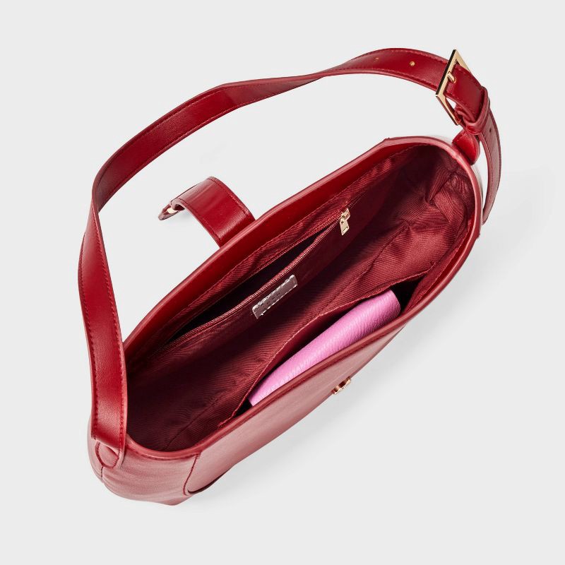 slide 4 of 5, Belted Shoulder Handbag - A New Day™ Red, 1 ct