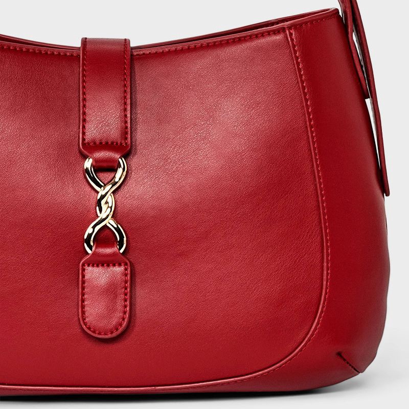 slide 5 of 5, Belted Shoulder Handbag - A New Day™ Red, 1 ct