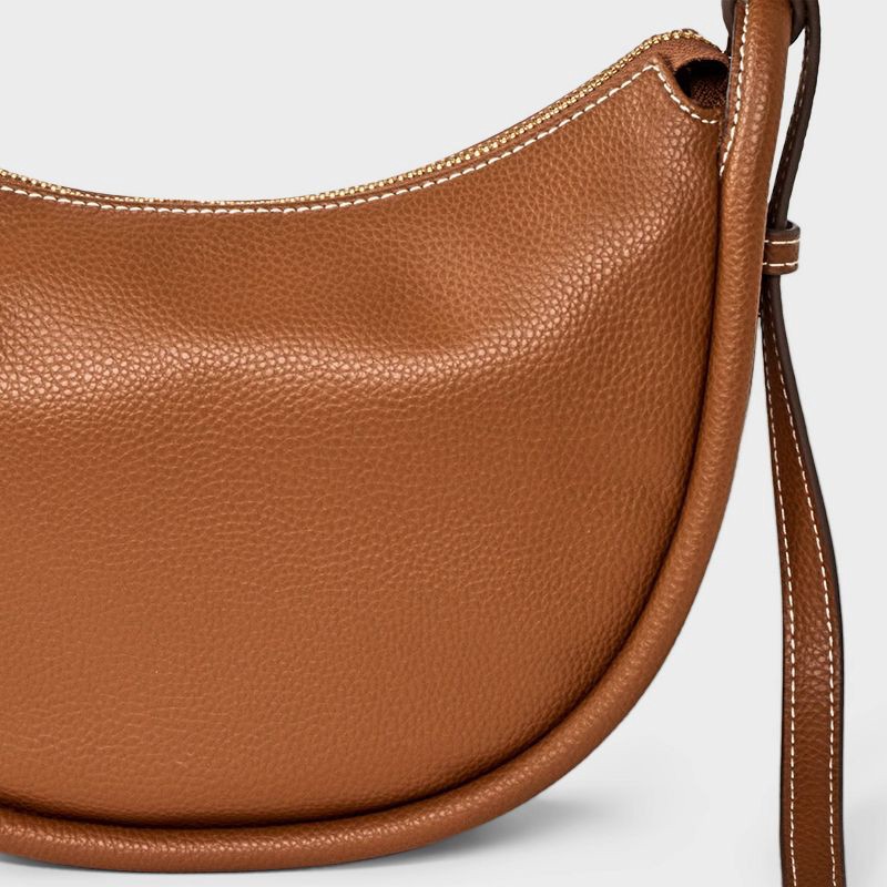 slide 5 of 5, Bumper Crescent Shoulder Bag - A New Day™ Brown, 1 ct