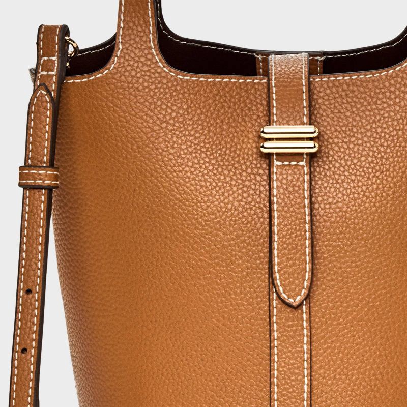 slide 5 of 5, Mini Tulip Tote Handbag with Crossbody Strap - A New Day™ Brown, 1 ct