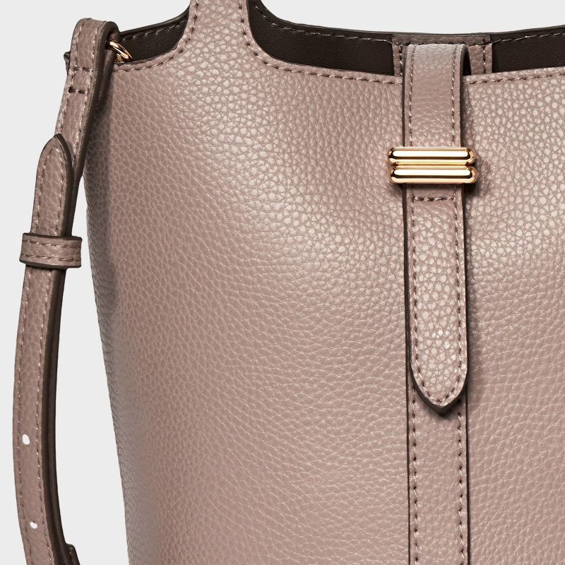 slide 5 of 5, Mini Tulip Tote Handbag with Crossbody Strap - A New Day™ Tan, 1 ct