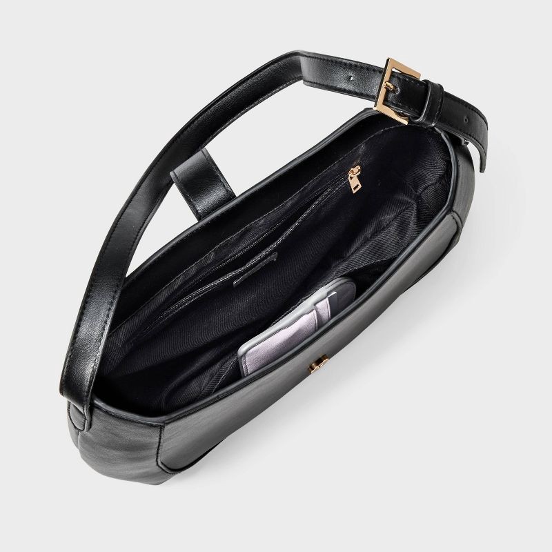 slide 4 of 5, Belted Shoulder Handbag - A New Day™ Black, 1 ct