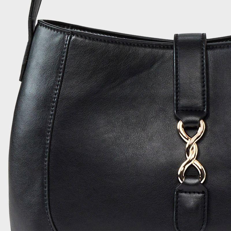 slide 5 of 5, Belted Shoulder Handbag - A New Day™ Black, 1 ct