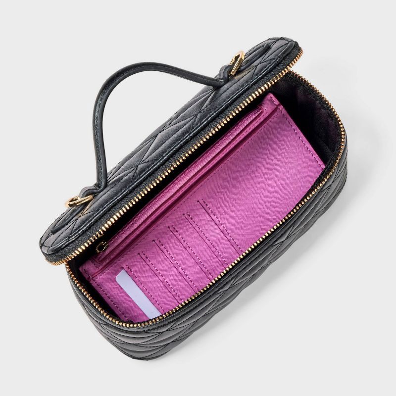 slide 4 of 5, Quilted Vanity Crossbody Bag - A New Day™ Black, 1 ct