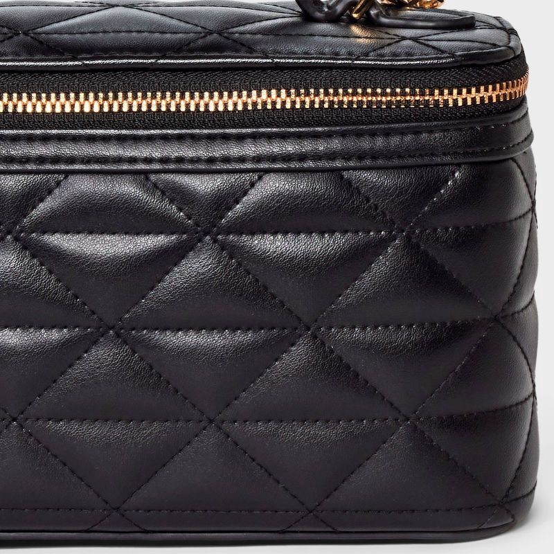 slide 5 of 5, Quilted Vanity Crossbody Bag - A New Day™ Black, 1 ct