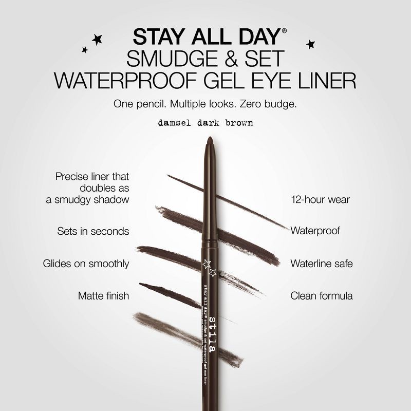 slide 7 of 12, Stila Stay All Day Smudge & Set Waterproof Eyeliner - Damsel Dark Brown - 0.01oz - Ulta Beauty, 0.01 oz