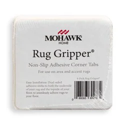 Mohawk 4pk Adhesive Non Slip Gripper Corner Tabs Rug Pads Ivory