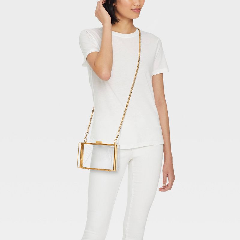 slide 2 of 5, Clear Minaudiere Crossbody Bag - A New Day™, 1 ct