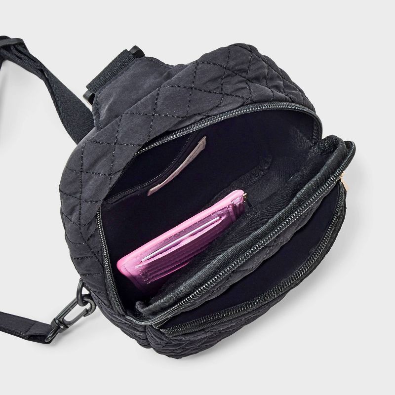 slide 4 of 6, Quilted Sling Crossbody Bag - Universal Thread™ Black, 1 ct