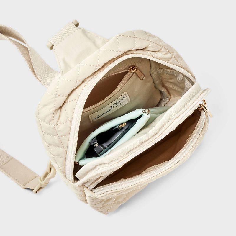 slide 4 of 6, Quilted Sling Crossbody Bag - Universal Thread™ Beige, 1 ct