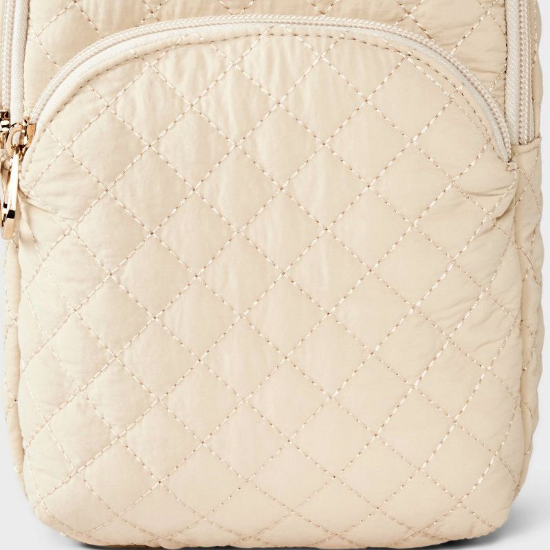 slide 5 of 6, Quilted Sling Crossbody Bag - Universal Thread™ Beige, 1 ct