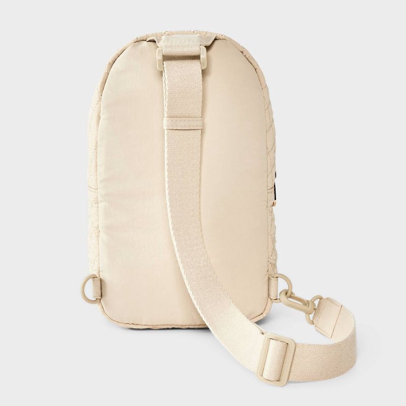 slide 6 of 6, Quilted Sling Crossbody Bag - Universal Thread™ Beige, 1 ct