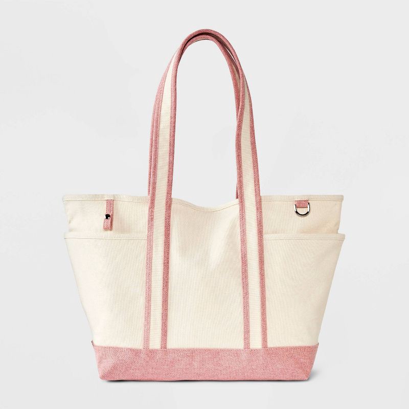 slide 1 of 6, Collegiate Tote Bag - Universal Thread™ Pink, 1 ct
