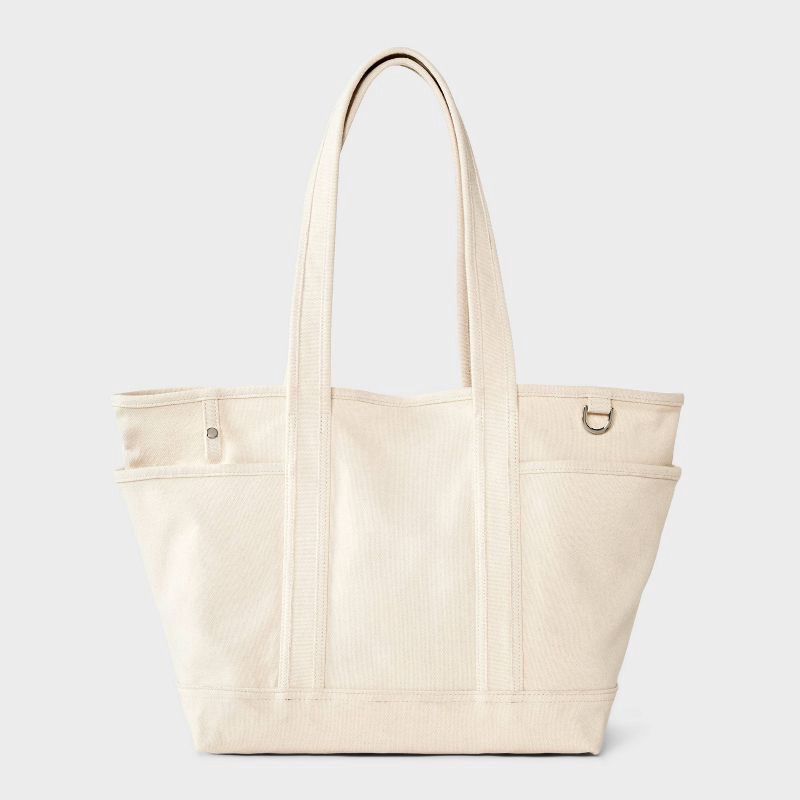 slide 1 of 6, Collegiate Tote Bag - Universal Thread™ Cream, 1 ct