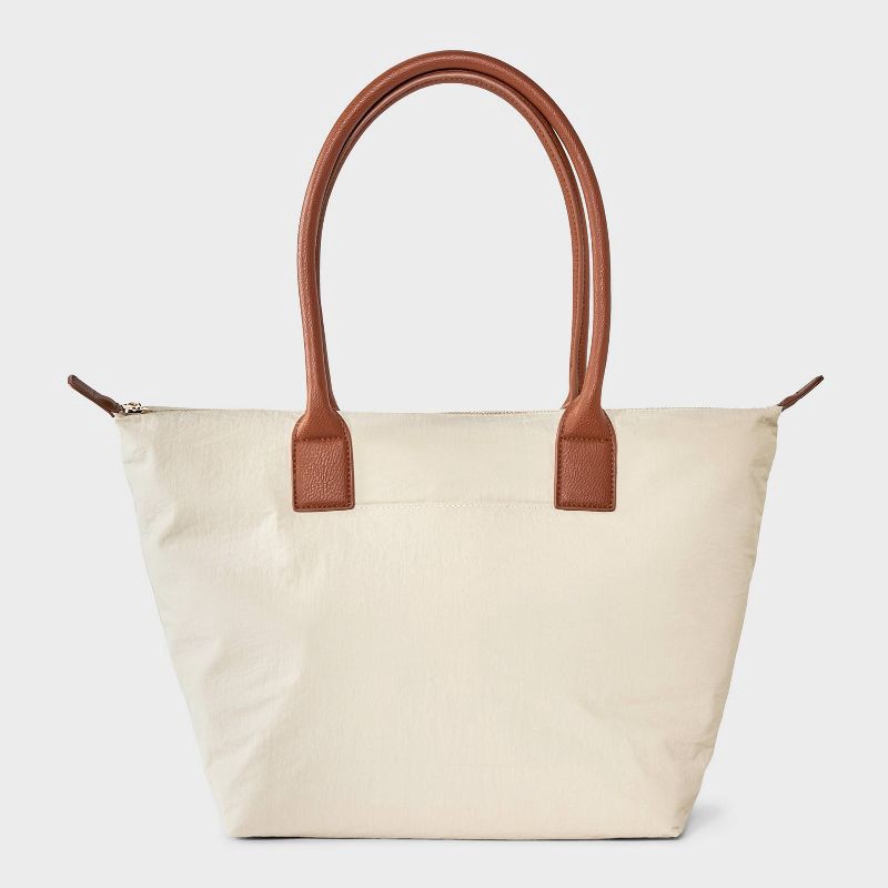 slide 1 of 5, Foundational Tote Handbag - Universal Thread™ Beige, 1 ct