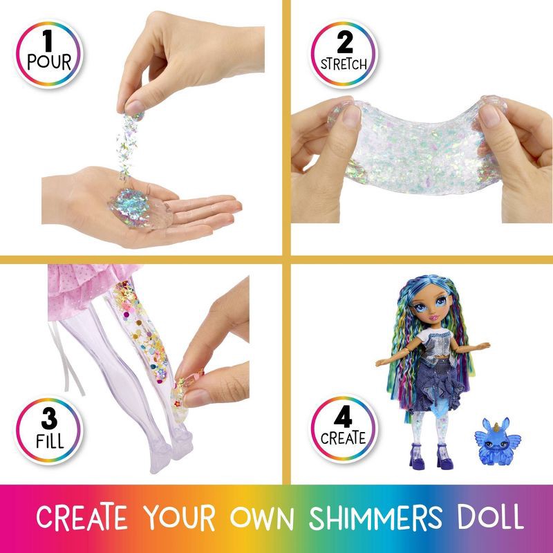 slide 4 of 5, Rainbow High Rainbow Shimmers with Slime - Skyler, Blue 11" Create a Rainbow Fashion Doll,Slime, 1 ct