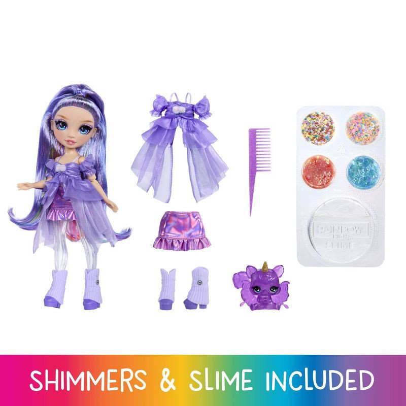 slide 2 of 5, Rainbow High Rainbow Shimmers with Slime - Violet, Purple 11" Create a Rainbow Fashion Doll, Slime, 1 ct