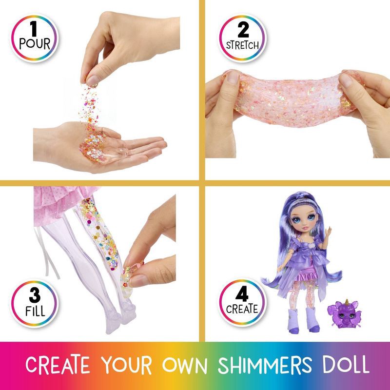 slide 4 of 5, Rainbow High Rainbow Shimmers with Slime - Violet, Purple 11" Create a Rainbow Fashion Doll, Slime, 1 ct
