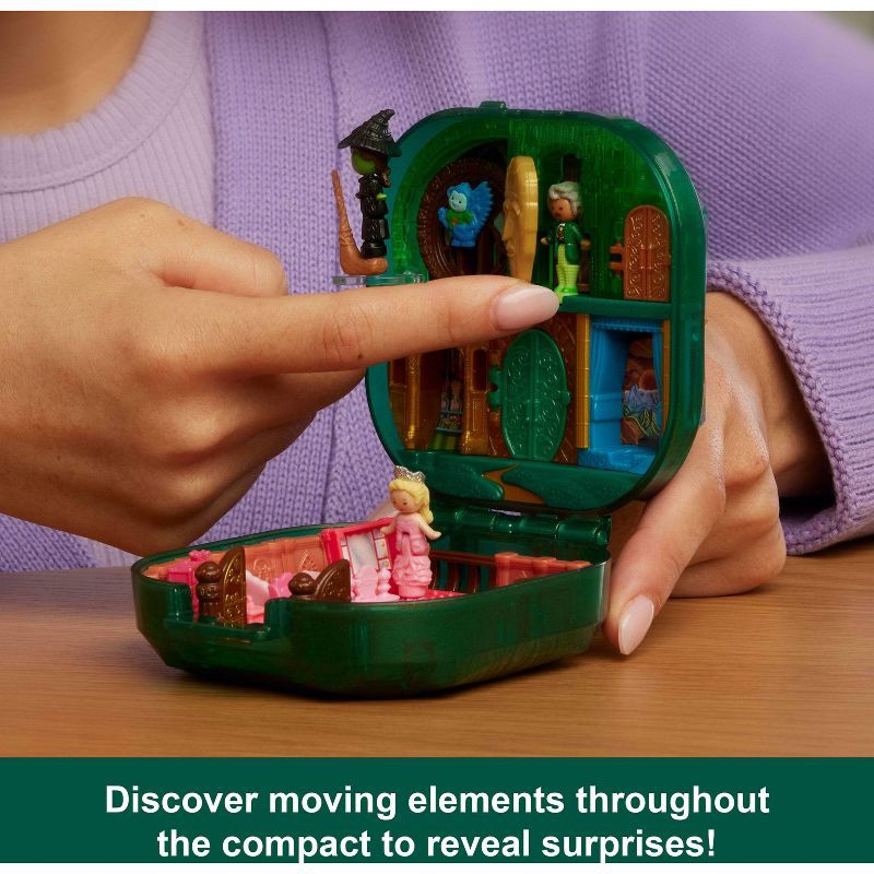 slide 3 of 6, Polly Pocket Micro Dolls and Playset, Collector Wicked Compact with Hat and Bubble Accessories, 1 ct