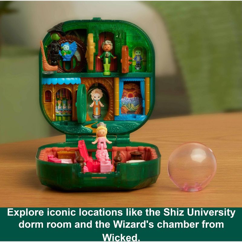 slide 4 of 6, Polly Pocket Micro Dolls and Playset, Collector Wicked Compact with Hat and Bubble Accessories, 1 ct