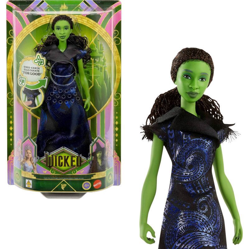 slide 1 of 6, Universal Pictures' Wicked: For Good Singing Elphaba Fashion Doll, Inspired by the Movie, Sings "For Good" in English, 1 ct