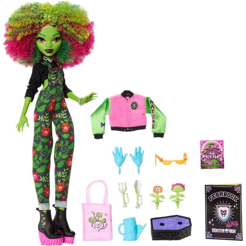 slide 5 of 6, Monster High Fearbook Venus McFlytrap Fashion Doll with Yearbook and Unearthed Club Accessories, 1 ct