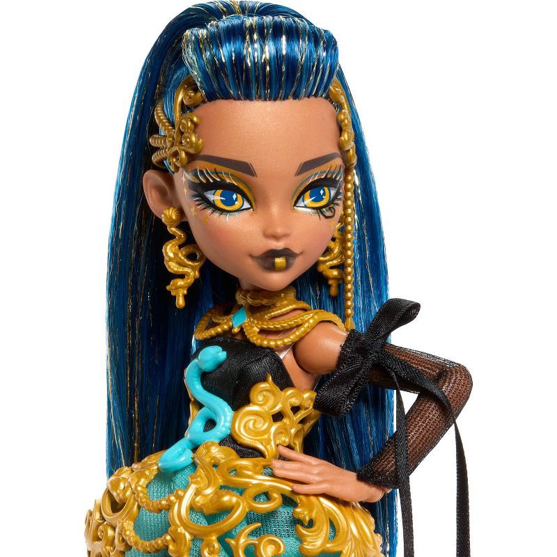 slide 4 of 6, Monster High Scary Sweet Birthday Cleo De Nile Doll in Party Dress with Balloon & Gift, 1 ct