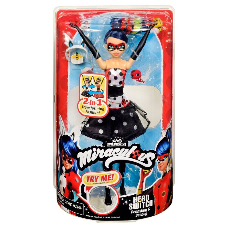 slide 7 of 8, Miraculous Hero Switch Ladybug Doll, 1 ct