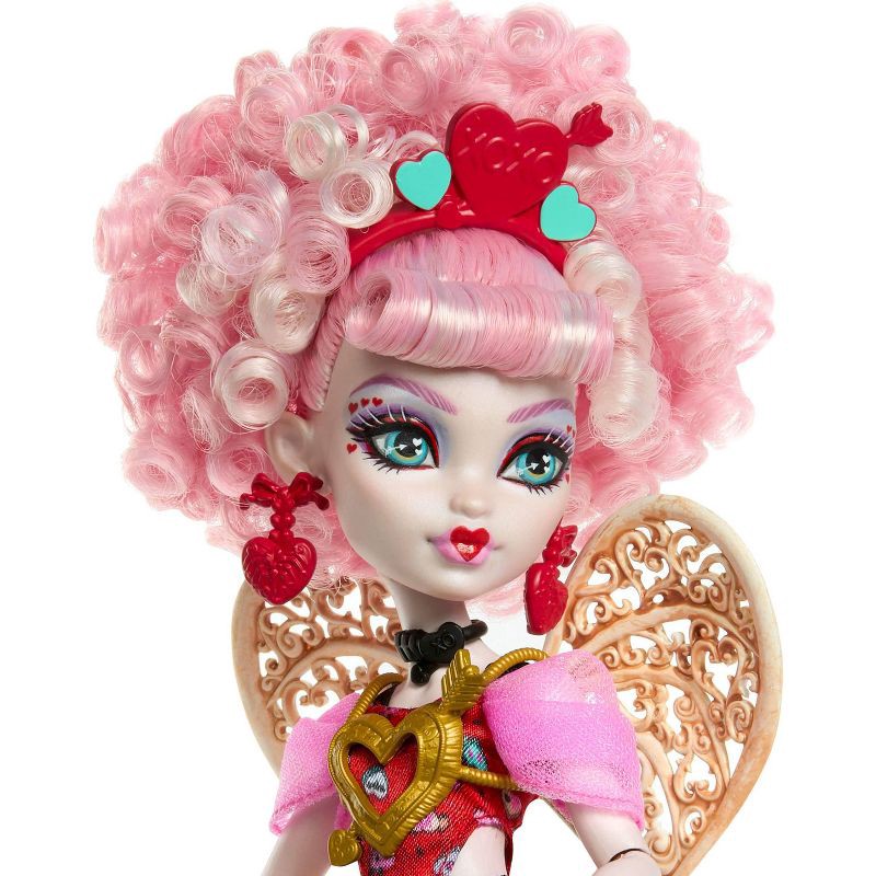 slide 4 of 6, Monster High Scary Sweet Birthday Cupid Asteria Doll in Party Dress with Balloon & Gift, 1 ct