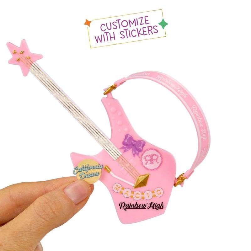 slide 3 of 8, Rainbow High Jr High Rock Band - Bella, Pink 9" Fashion Doll with Guitar, Customize with Stickers, 1 ct