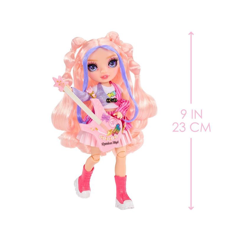 slide 5 of 8, Rainbow High Jr High Rock Band - Bella, Pink 9" Fashion Doll with Guitar, Customize with Stickers, 1 ct