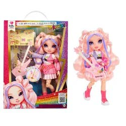 Rainbow High Jr High Rock Band - Bella, Pink 9" Fashion Doll with Guitar, Customize with Stickers