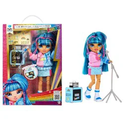 Rainbow High Jr High Rock Band - Skyler, Blue 9" Fashion Doll with Microphone, Stand and Stickers