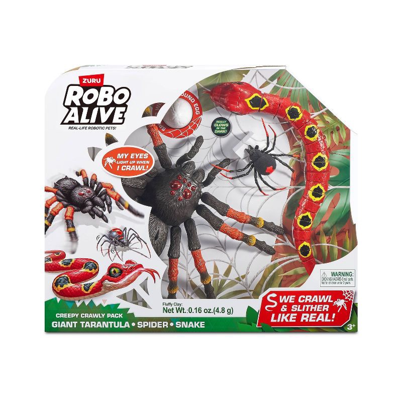 slide 2 of 10, Robo Alive Creepy Crawly Pack: Spider Toy Set with 3 Animal Figures, 1 ct