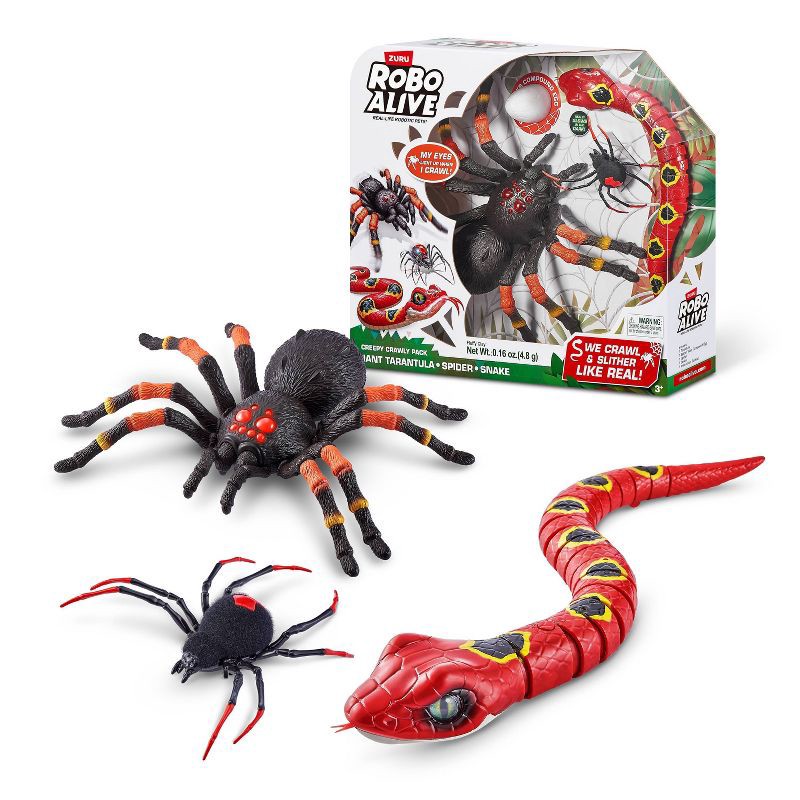 slide 1 of 10, Robo Alive Creepy Crawly Pack: Spider Toy Set with 3 Animal Figures, 1 ct