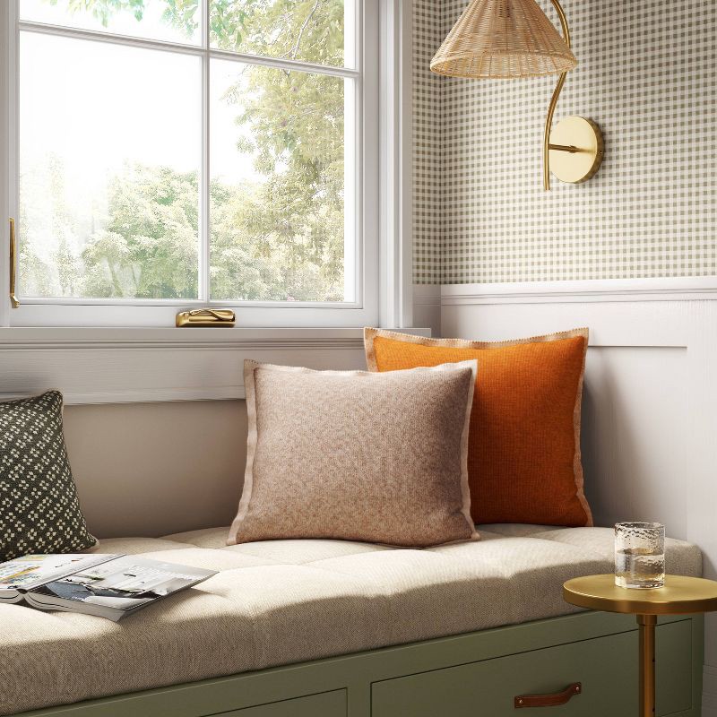 slide 4 of 5, The Cozy Collection Cozy Faux Cashmere Knit Square Throw Pillow Tan - Threshold™, 1 ct