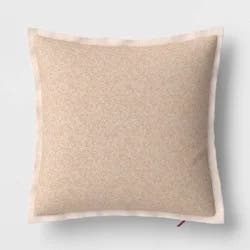 The Cozy Collection Cozy Faux Cashmere Knit Square Throw Pillow Tan - Threshold™