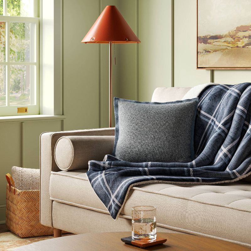 slide 4 of 5, The Cozy Collection Cozy Faux Cashmere Knit Square Throw Pillow Gray - Threshold™, 1 ct