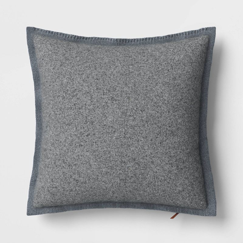 slide 1 of 5, The Cozy Collection Cozy Faux Cashmere Knit Square Throw Pillow Gray - Threshold™, 1 ct
