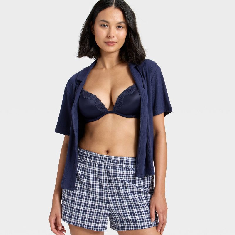 slide 3 of 5, Women's Lace Trim Super Push-Up Bra - Wild Fable™ Dark Navy Blue 36B, 1 ct