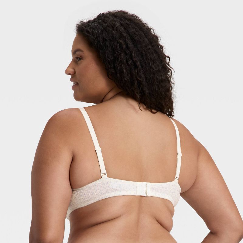 slide 5 of 5, Women's Lightly Lined Pointelle Bra - Wild Fable™ White Floral Print 34B, 1 ct