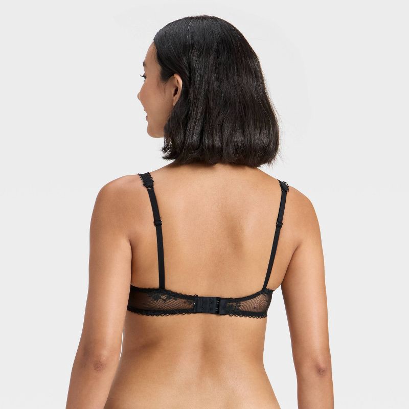 slide 2 of 5, Women's Lace Unlined Balconette Bra - Wild Fable™ Black 32B, 1 ct
