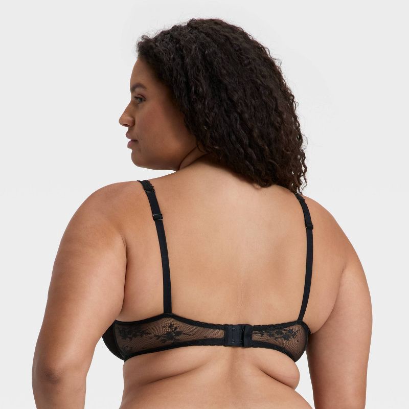 slide 5 of 5, Women's Lace Unlined Balconette Bra - Wild Fable™ Black 32B, 1 ct